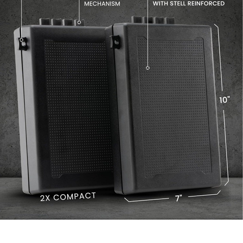 StopBox Pro Portable Lock Box 2 Pack Mechanical Combination Travel Case Black - Picture 2 of 7